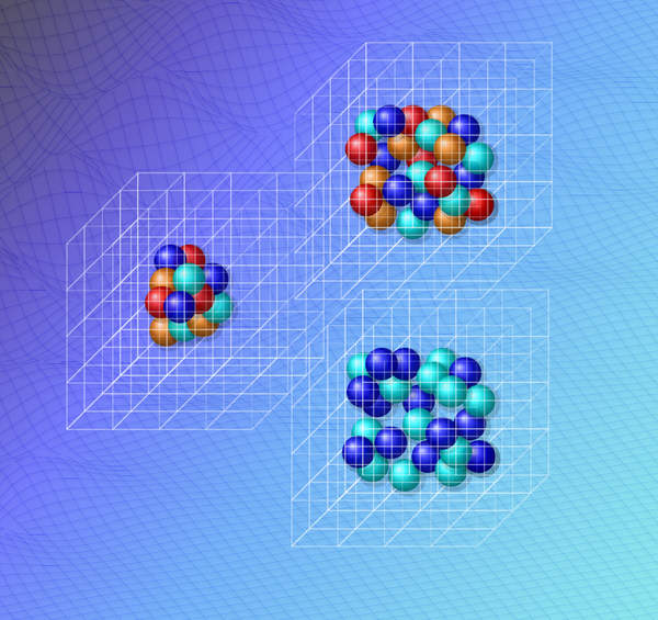 Different shapes of nuclei on the lattice.