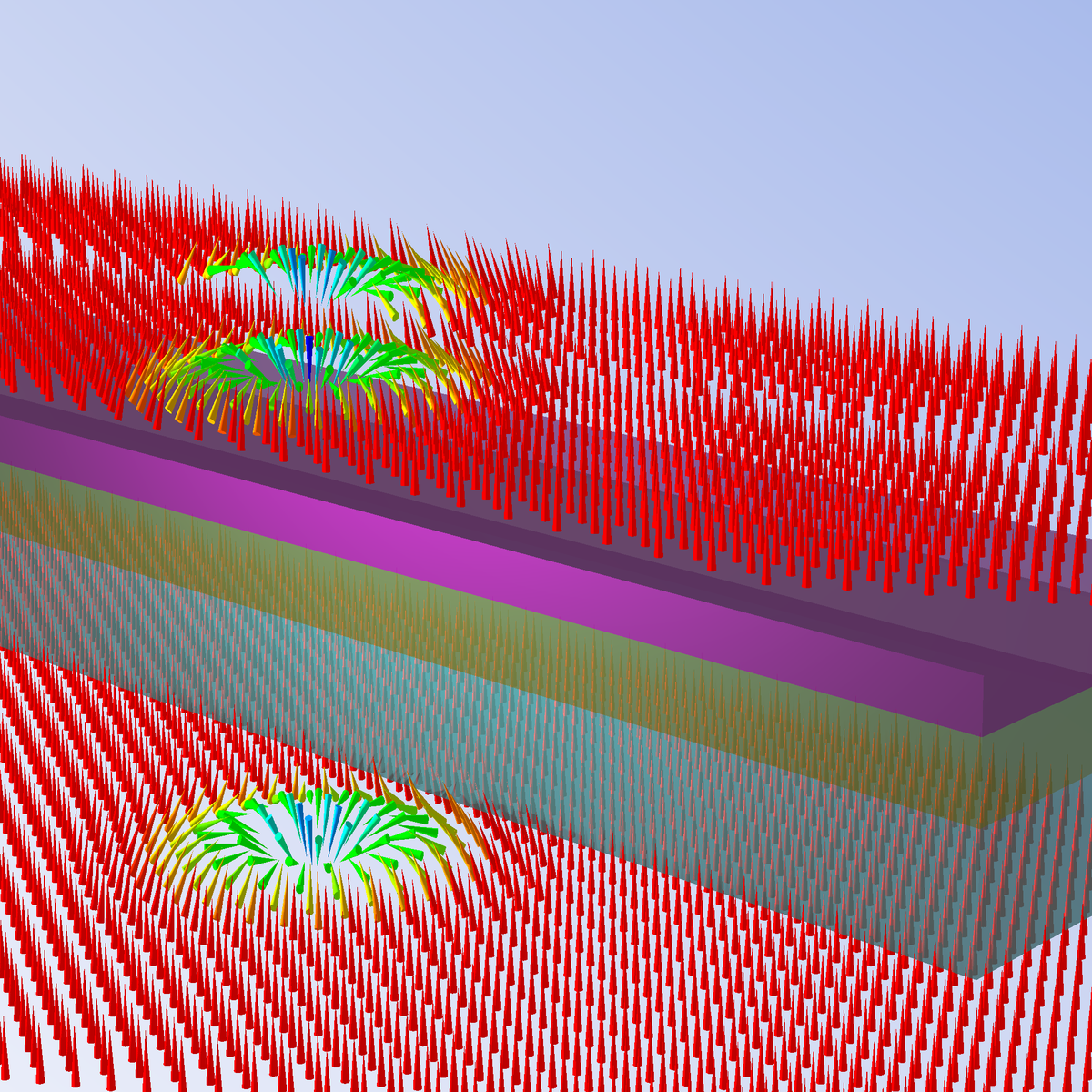 Winzige magnetische Wirbel mit einem Durchmesser von nur wenigen Nanometern in einer metallischen Schichtstruktur