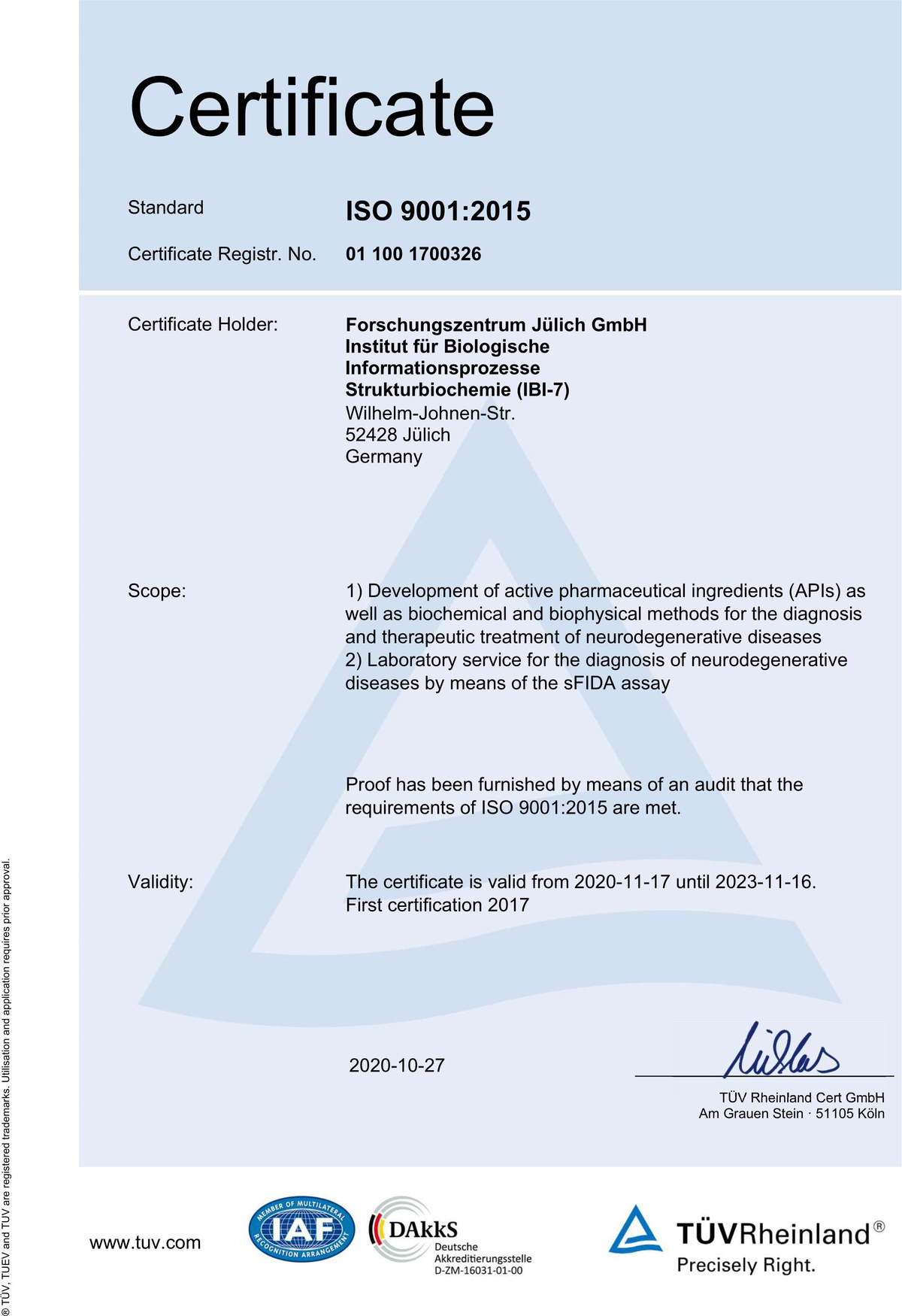 DIN ISO-Zertifikat